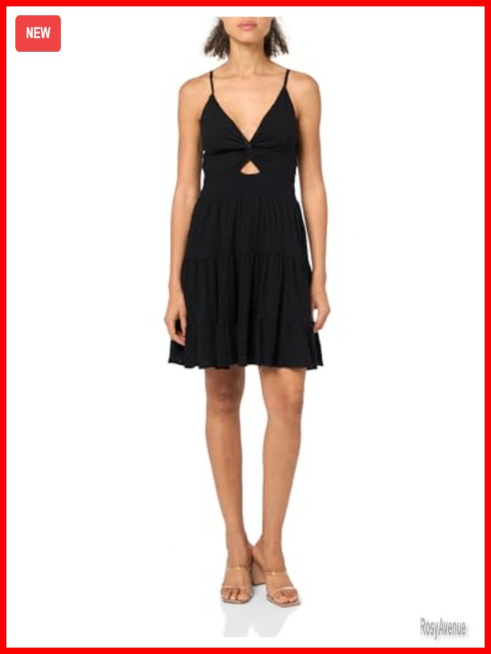 Women's Peekaboo Sundress with Tiered Skirt, Twist Front V-Neck